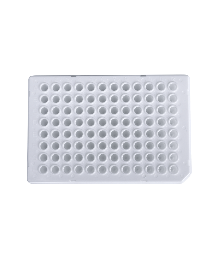 PCR10-W-96-HS-R 0,1 ml couleur blanche 96 puits demi-jupe plaque PCR puits rond